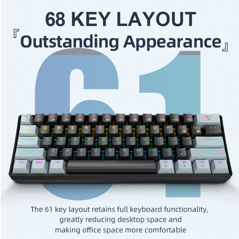 Gaming Keyboard And Mouse For Xbox - APAYADO K61 Mini-Mechanische Tastatur, verkabelt, 61