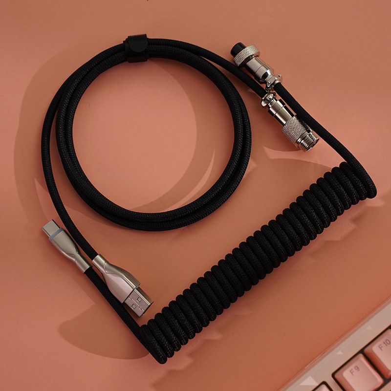 Gaming Keyboard Extension - Typ-C USB Aviator Spiralkabel für Gaming-Desktop