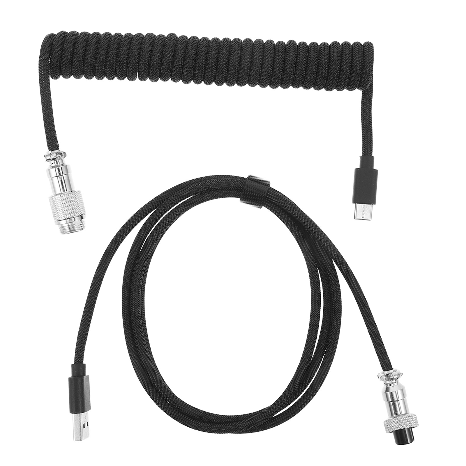 Gaming Keyboard Extension - Gaming-Mechanische-Tastatur-Kabel, gewickeltes, geflochtenes USB-C-zu-USB-A-Kabel, strapazierfähiges Spiralkabel