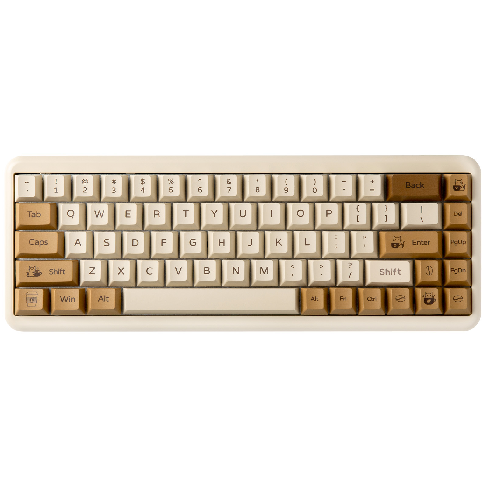 Gaming Keyboard Extension - YUNZII Coffee Cat PBT-Tastenkappen, 152 Tasten