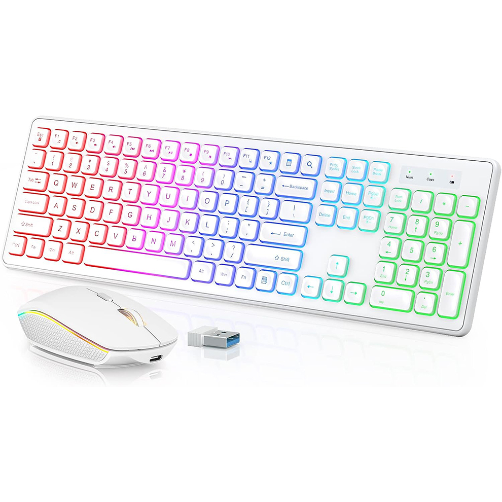 Gaming Keyboard Extension - Kabellose Tastatur und Maus mit Hintergrundbeleuchtung,